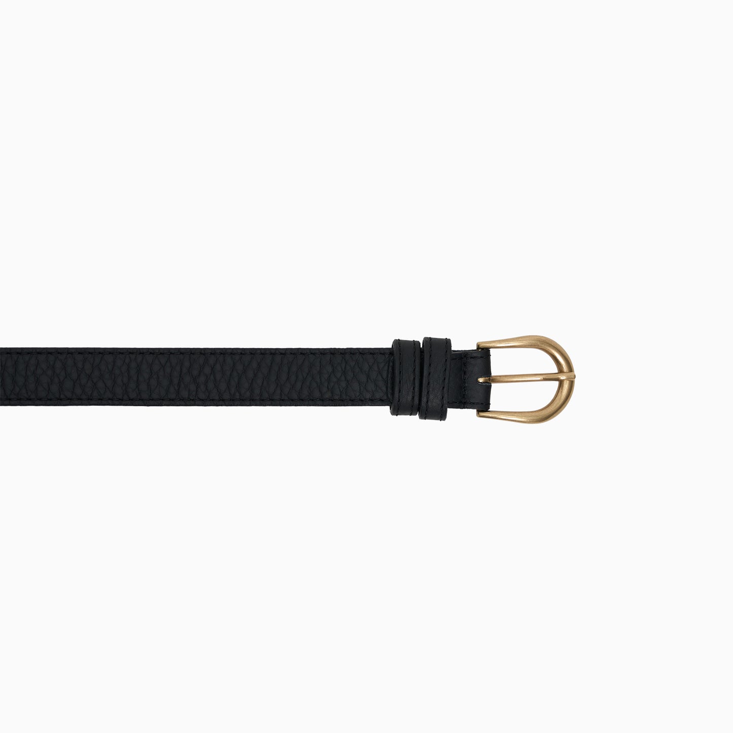 Black Pebbled Leather 1" Belt