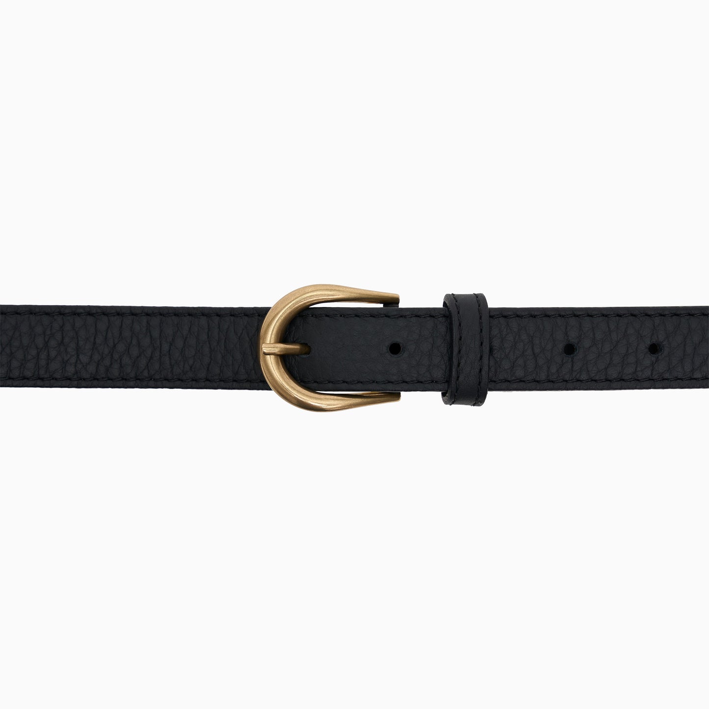 Black Pebbled Leather 1" Belt