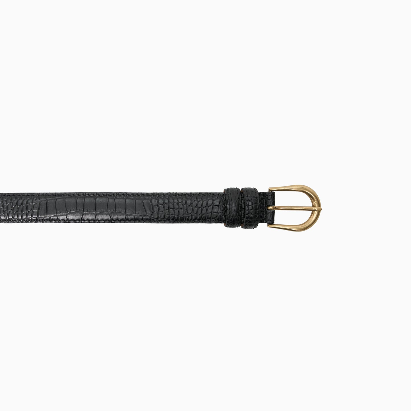Black Croco Print 1" Belt