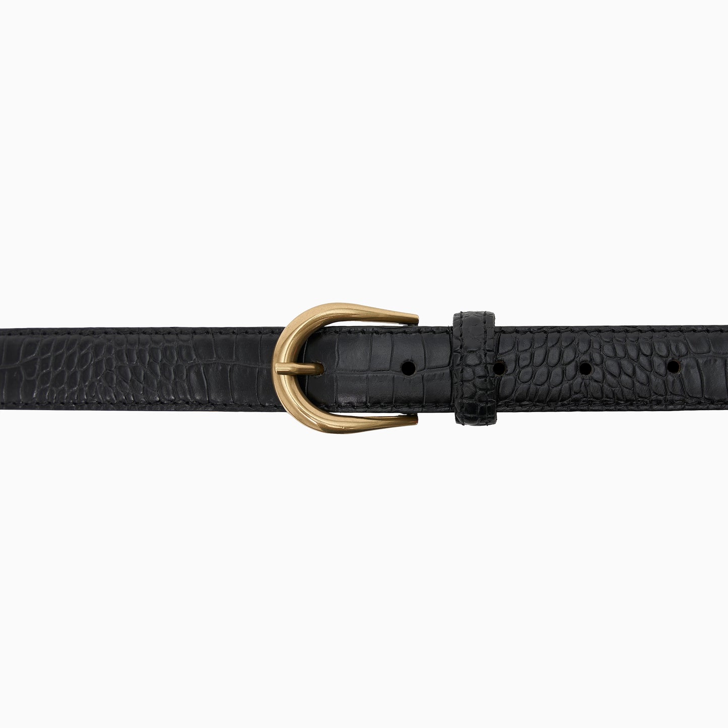 Black Croco Print 1" Belt