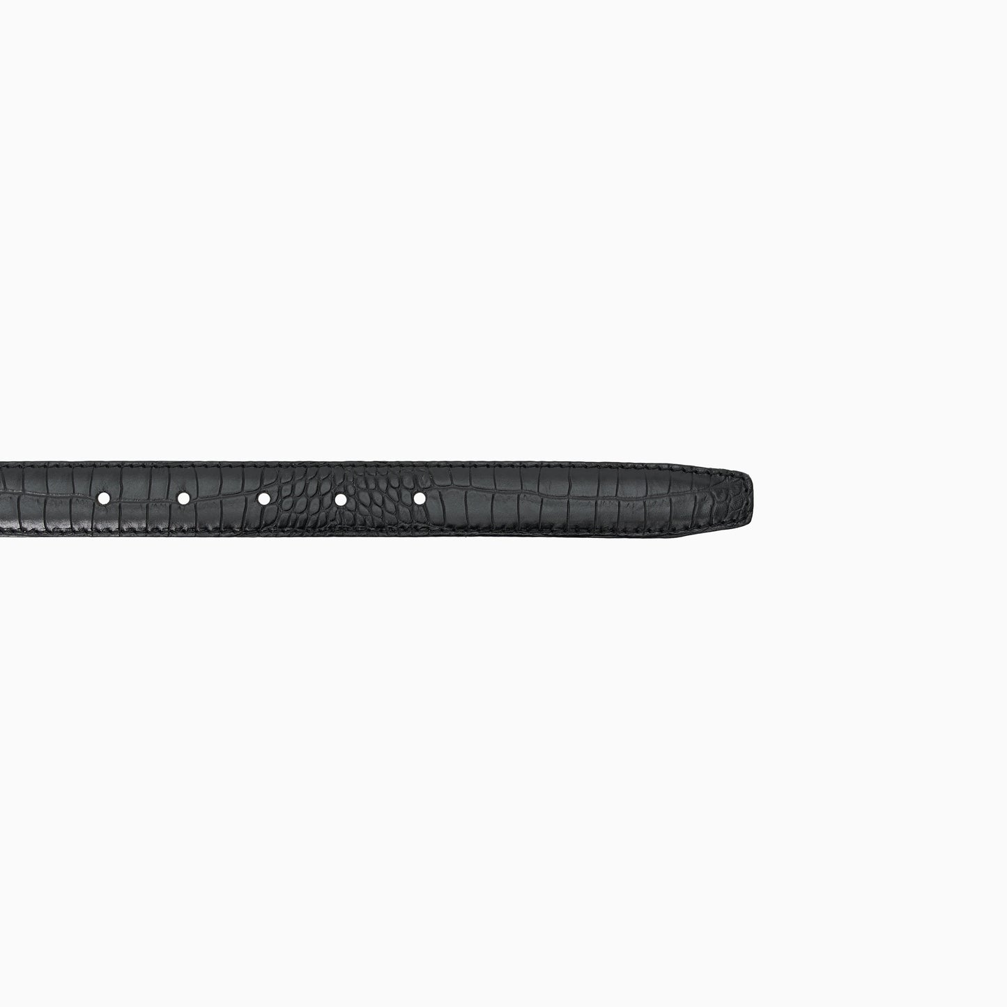 Black Croco Print 1" Belt