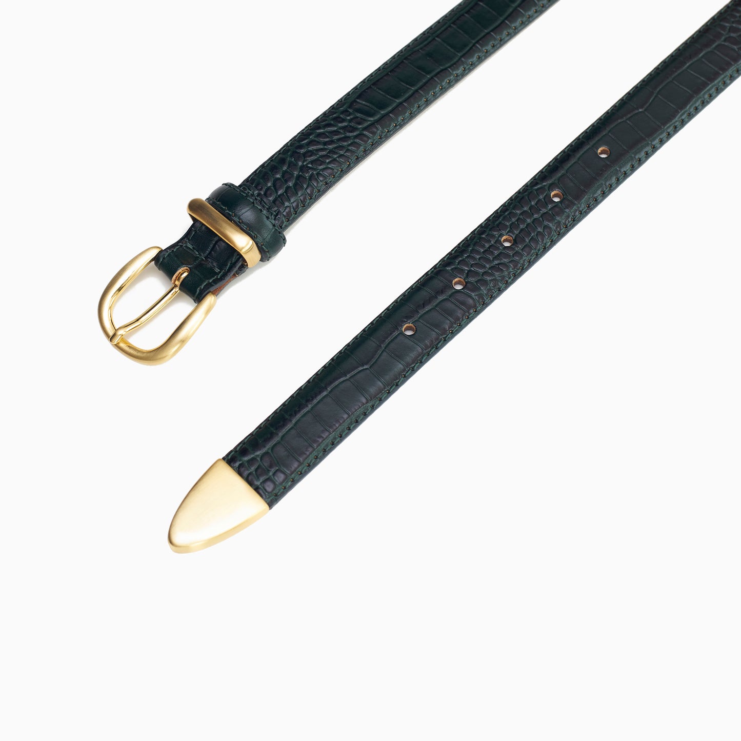 Zielony "Croco" Pasek "Tryptyk"