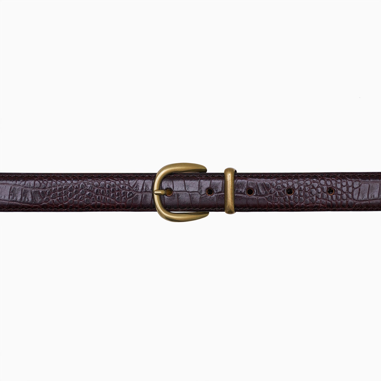 Brązowy "Croco" Pasek "Tryptyk"