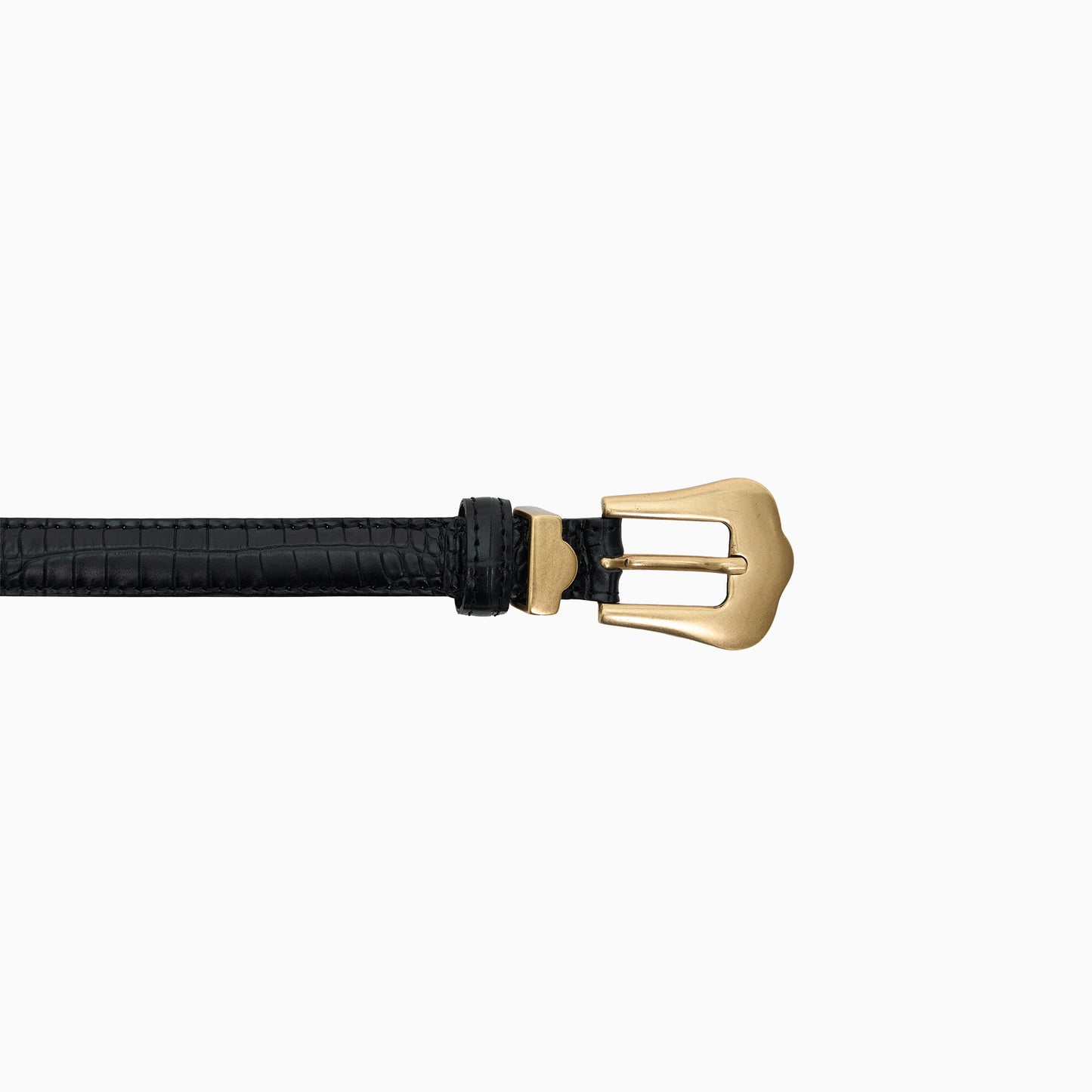 "Hollywood" "Tryptich" Black Croco Belt