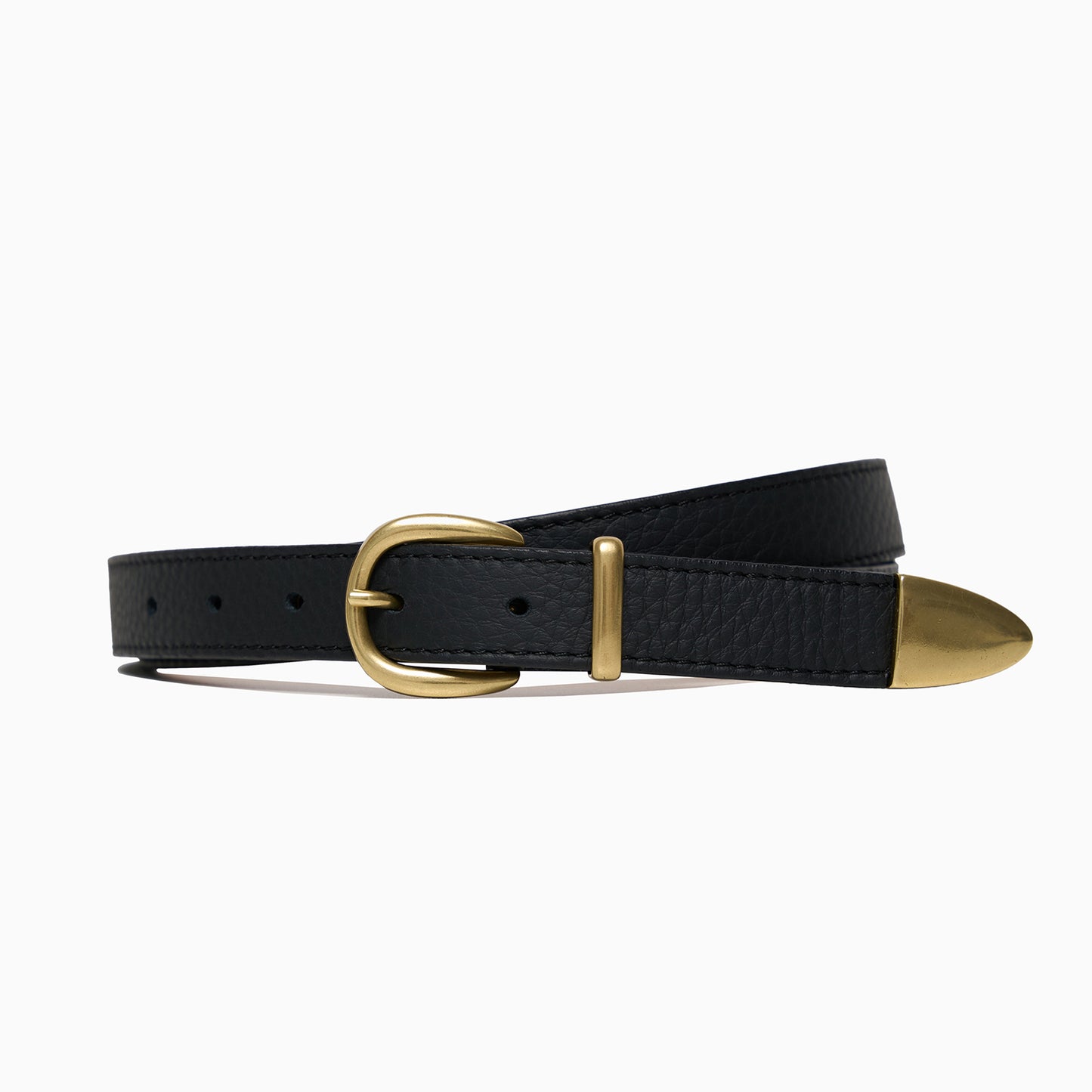 "Tryptich" Black Pebbled 1" Belt
