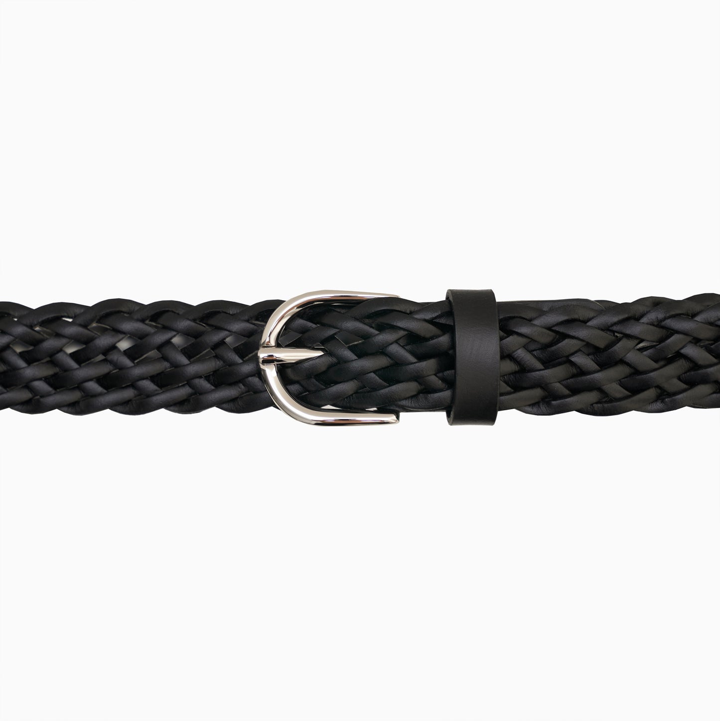 Czarny Ręcznie Pleciony Skórzany Pasek